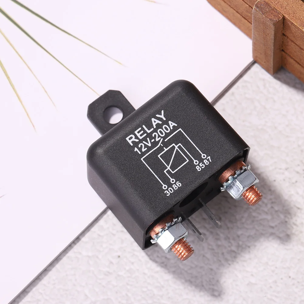 자동차 모듈 릴레이, DC 12V 200A 고전류 릴레이, 4 핀 자동차 릴레이, 연속형 2.4W 자동차 트럭 모터 시동 릴레이