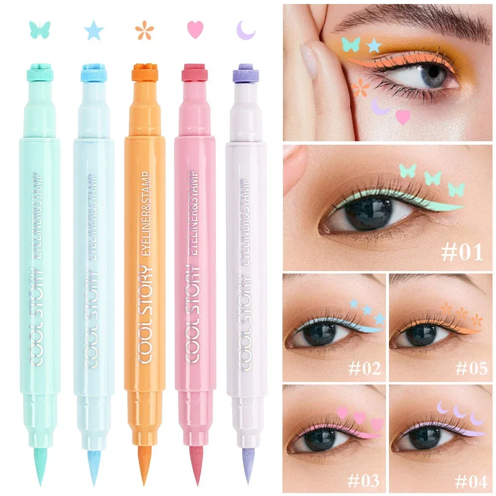 2 In1 Liquid Eyeliner Pencil Water Proof Fast Dry Double-ended Black Seal Eye Liner Pen Make Up for Women Cosmetics 2