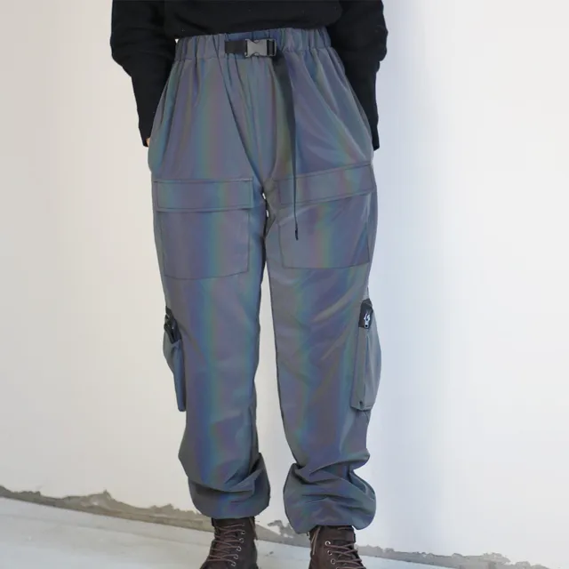 Colourful Holographic Reflective Cargo Pants 6