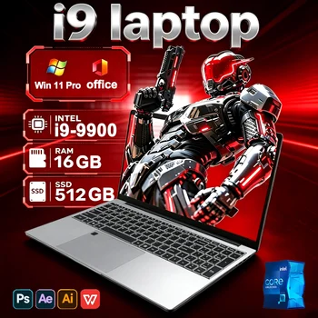 Laptop da Gaming 15.6' con Windows 11 Pro, Processore Intel Core I9-9900, 16GB RAM, 1TB SSD, Computer Portatile per Ufficio, Gaming e Studio