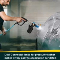 Foam Cannon Dual Connect Adapter 1/4" Quick Connect Metal Dual Head for Pressure Washers Fits EU & US Systems Includes 7 Nozzles 2