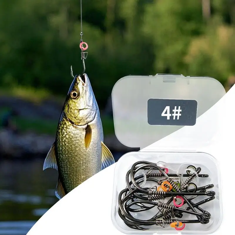 Live Shrimp Fixed Hooks Saltwater Offset Fishing Hooks Reusable Fisherman Tool Portable Fish Accessories with Storage Box