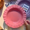 Irregular Skirt Plate, Ceramic Underglaze Color Foreign Style Family Pasta Plate Main Dish Large Capacity Unique Plates 6