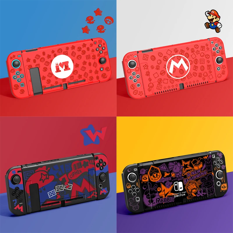 Custodia Protettiva Super Mario Soft Switch Custodia In Silicone Per Cartoni Animati Per Nintendo Switch Ns Oled Joy-Con Controller Accessori Di Gioco