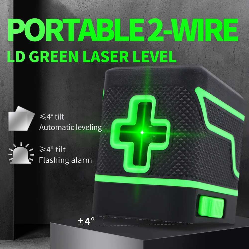 

Mini Laser Level Portable Laser Level Meter 2 Lines Horizontal And Vertical Cross Lines Super Powerful Green Beam Self-Leveling