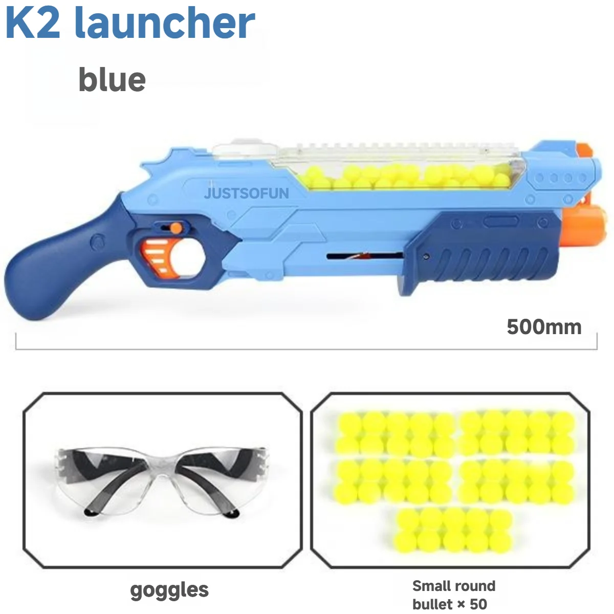 50 cm long K2 soft projectile launcher Hand pull large magazine Soft projectile gun toy model boy toy 2