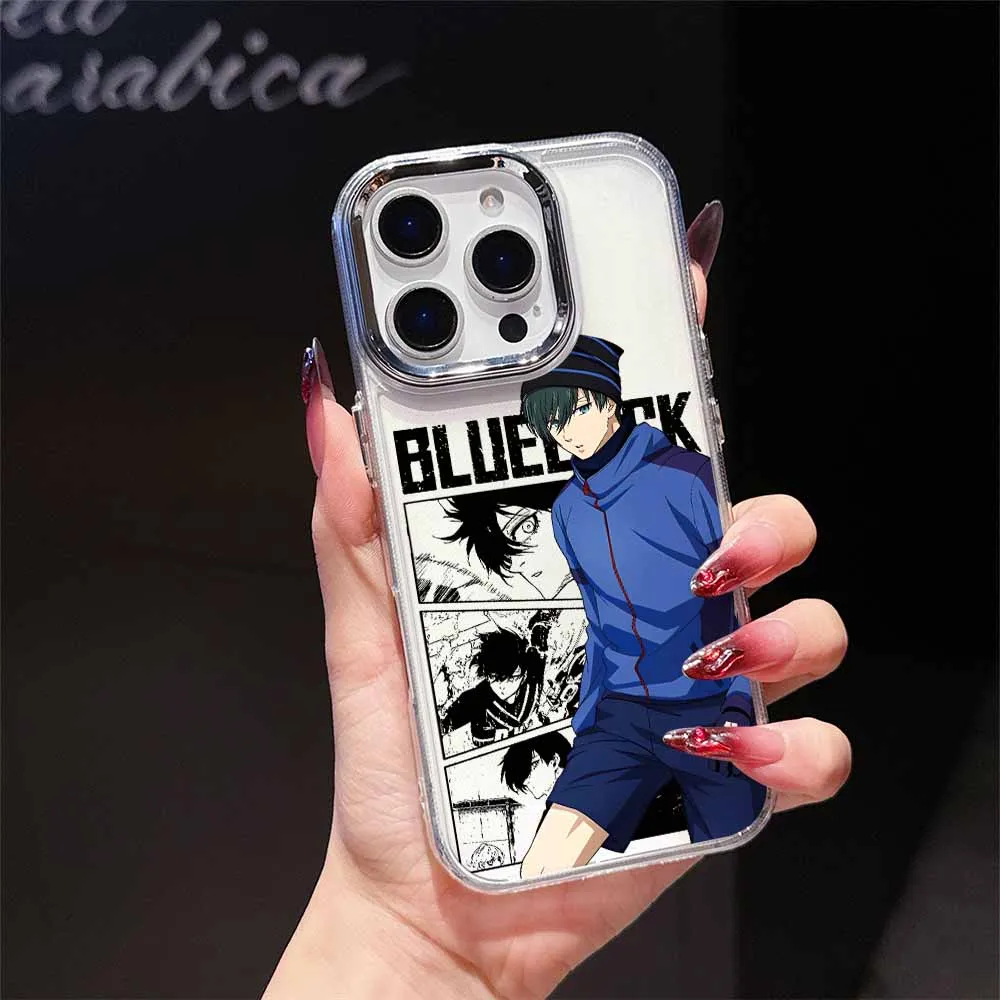 Transparent Soft Cover Phone Case - Cool Blue Locks Design Inspired by S-Seishiro Nagi