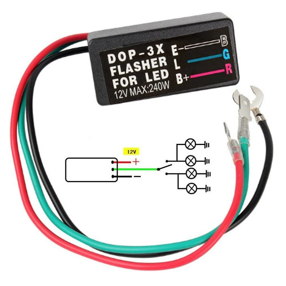 

Motorcycle LED Flasher Relay 3-Pin 12V Electronic Motorbike ATV Turn Signal LED Light Flasher Blinker Relay 80 Times/Min 240W