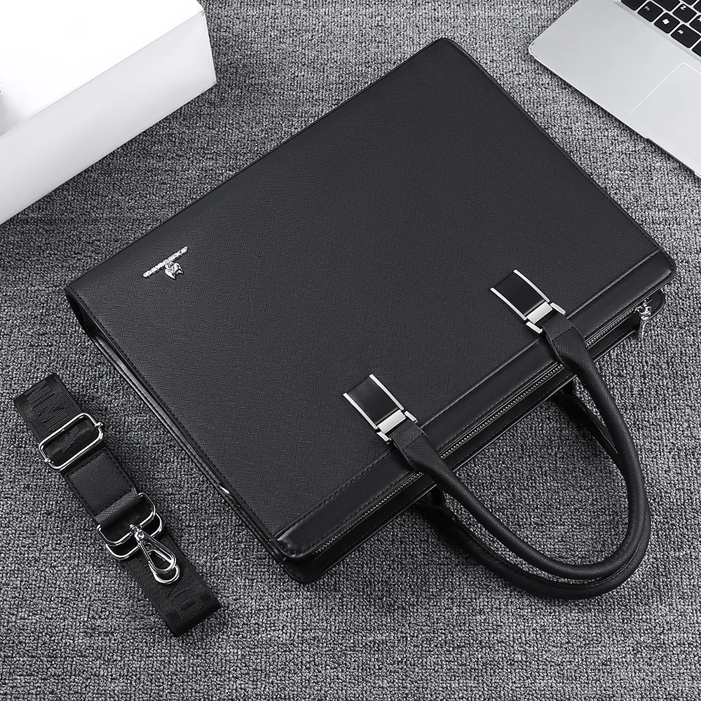 حقيبة يد رجالية من جلد البولي يوريثان ذات سعة كبير...