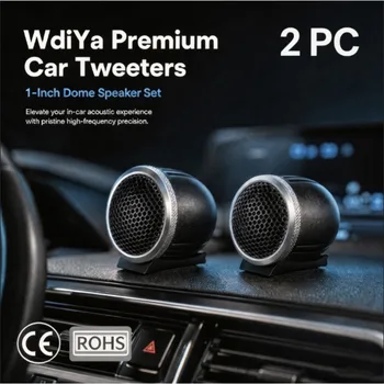 WdiYa 2 Pezzi Tweeter per Auto da 1 Pollice ad Alta Fedeltà 240W di Picco Tweeter a Cupola in Seta di Alta Gamma per un'Esperienza di Ascolto Immersiva