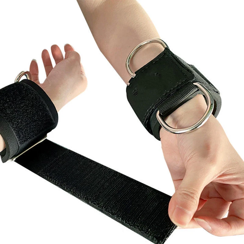 Adjustable Wrist Cuffs Neoprene Padded Straps for Cable Machines Resistant Band Strength Training