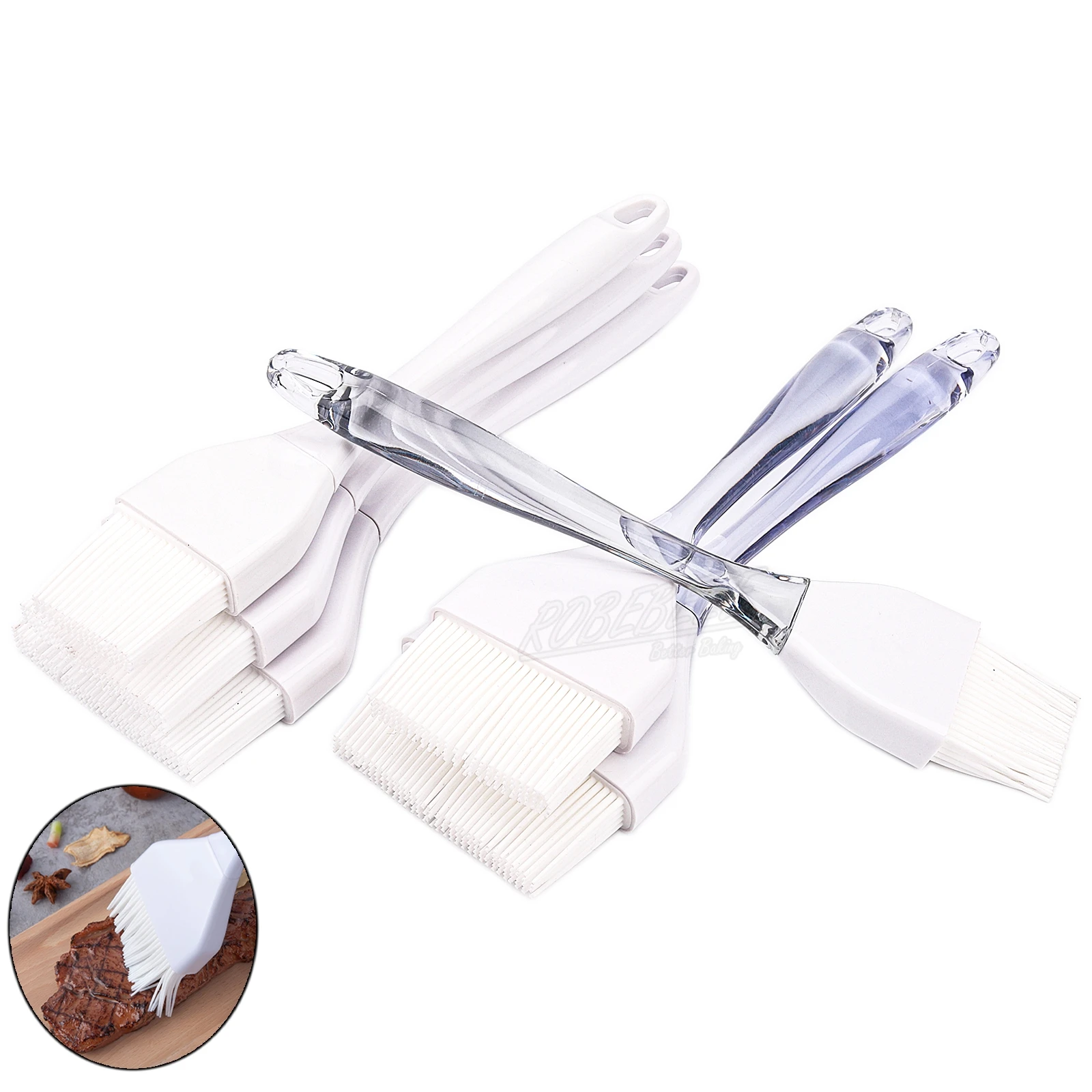 3 Sizes Basting Brushes Silicone Heat Resistant Pastry Brushes Spread Oil Butter Sauce Marinades for BBQ Grill Barbecue Baking