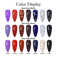 12PCS Crackle Nail Polish Gel Set Red Black Cracking Nail Lacquer Quick Dry Gel Hybrid With Base Top Coat  Manicure Varnish Kit 2