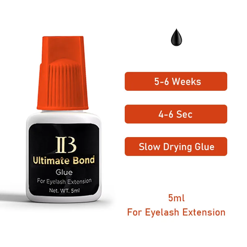 

1 PC IBeauty Ultimate Bond Korean Black Glue Eyelashes Extensions Supplies False Lash Adhesive Orange Cap Fast Dry 5ml