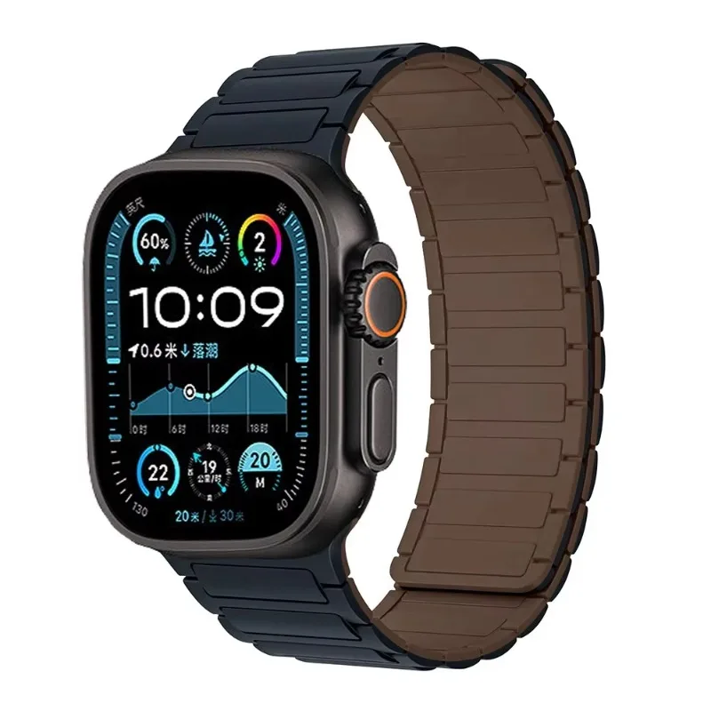 Textured Silicone Magnetic Bracelet Watchband Strap