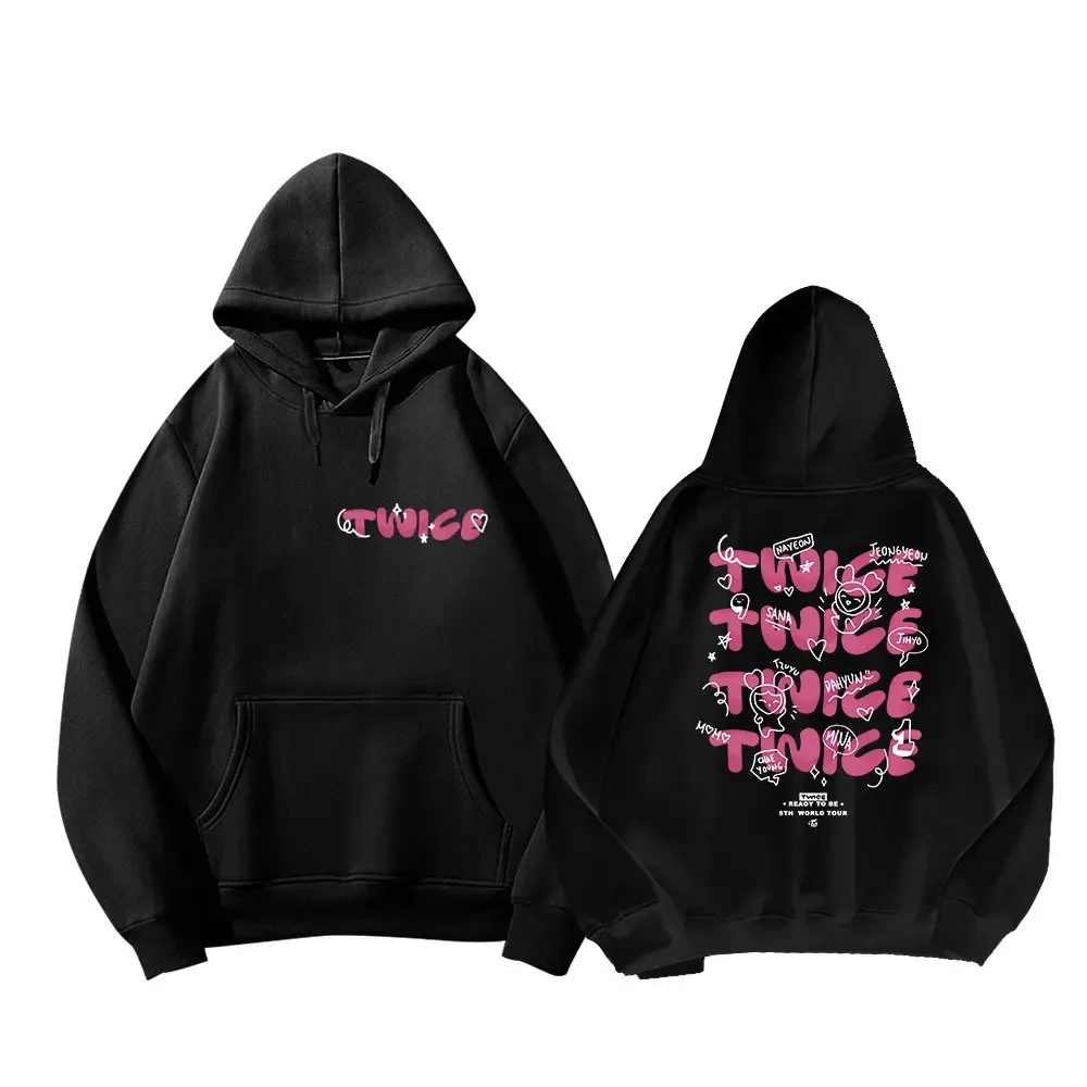 

Twice hoodie for men and women, world tour ready to be, hoodies, warm pullovers, sweater, kpop once, fans song-promotion costume