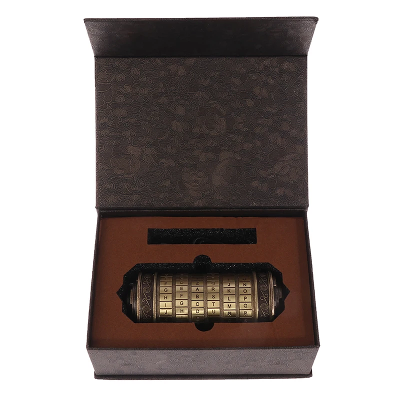 Leonardo Da Vinci Code Toys Metal Cryptex Locks Wedding Gifts Valentine's Day Gift Letter Rings Password Escape Chamber Props metal cryptex locks toy