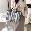 Personalized Chain Monogram Canvas Tote Bag | Custom Shoulder Bag Ladies Custom Handbag | Birthday Gift | Bride Bridesmaids Gift 4