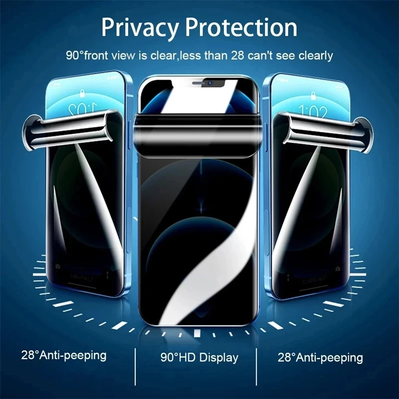 Pellicola salvaschermo Anti-spia in idrogel 2 pezzi per iPhone 14 13 12 11 15 Pro Max Mini Privacy per IPhone X XR XS 6 7 8 14 15 Plus