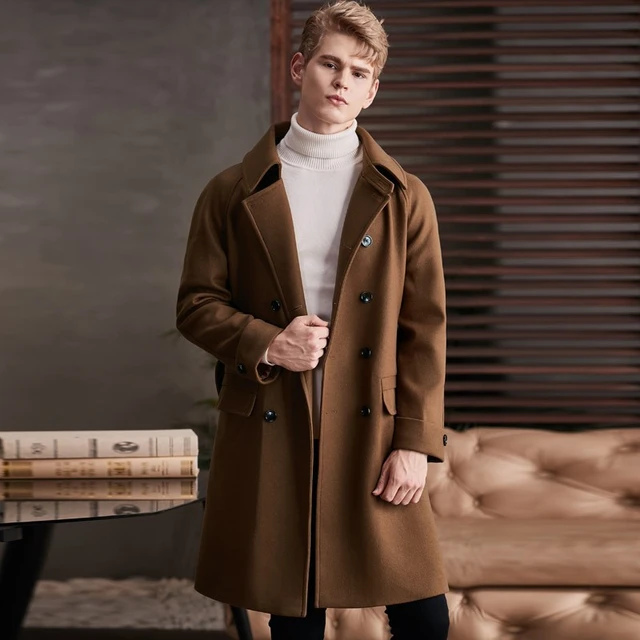 Minglu-abrigos de lana de longitud media para hombre, gabardina informal de  negocios de lujo, Color sólido, 6xl talla grande, moda de invierno -  AliExpress