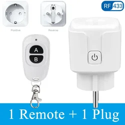 Wireless Remote Control 3000W Smart Plug with EU FR Standard - 1 Socket 1 Remote