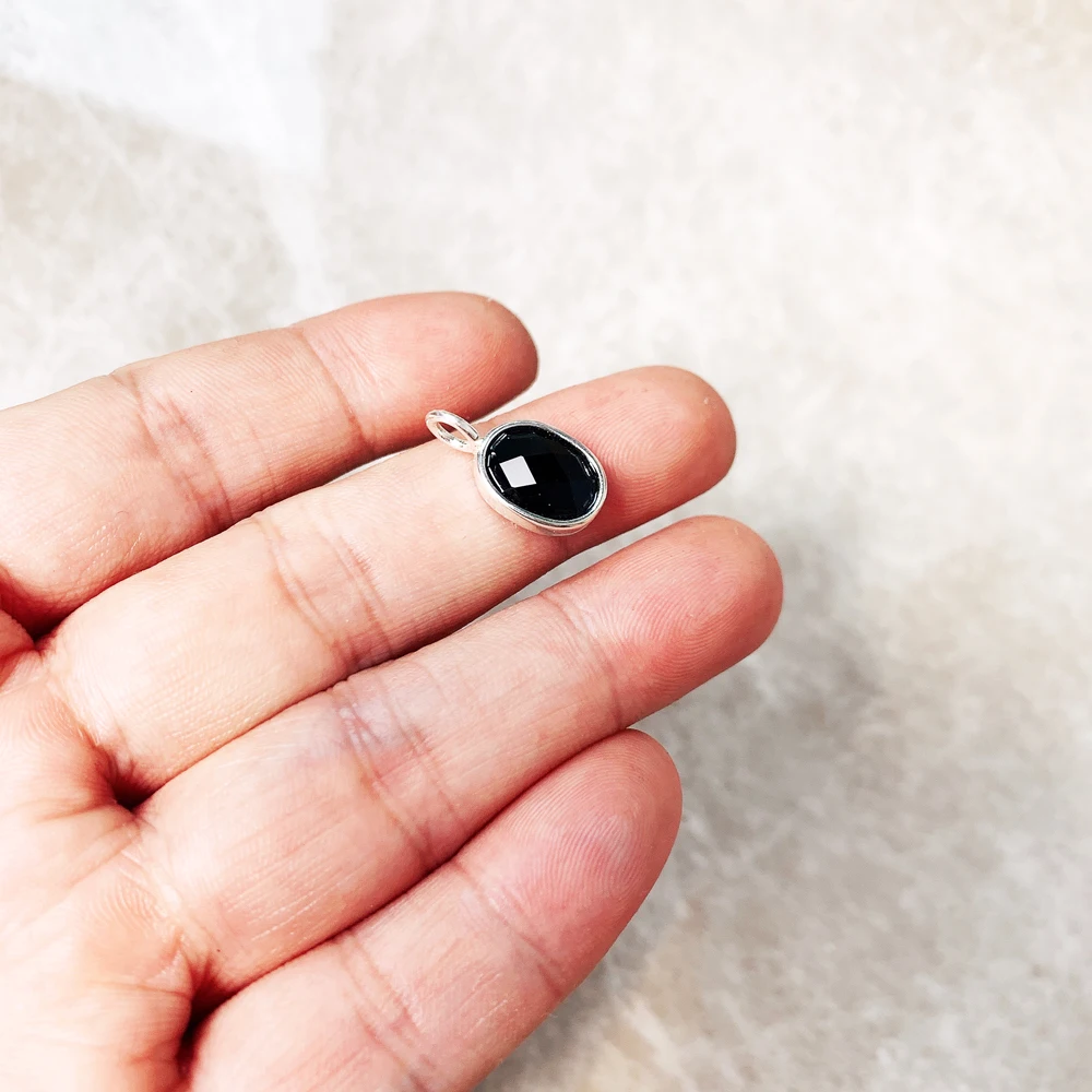 Pendant Oval Black Crystal 925 Sterling Silver Accessories Gift For Women Europe Style pendant necklace,silver pendant