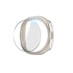 Enhanced Protective Watch Case with Tempered Glass Screen Shield - Anti - Drop Hollow Design, Scratch Resistant - Watch 8 40mm (Starlight)