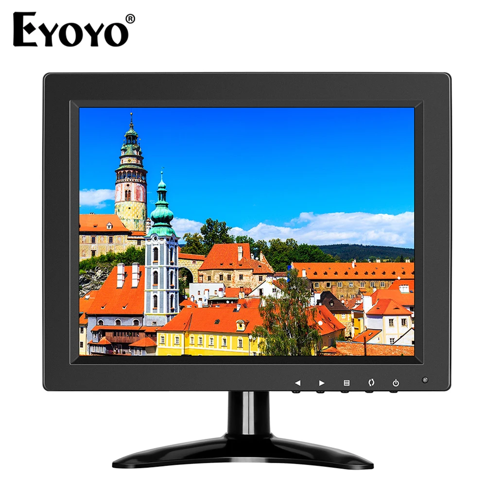 

Eyoyo EM10O 10 Inch Security CCTV Small Monitor HD 1024x768 4:3 IPS Screen With Speakers BNC/HDMI/VGA/AV Input for PC Gaming