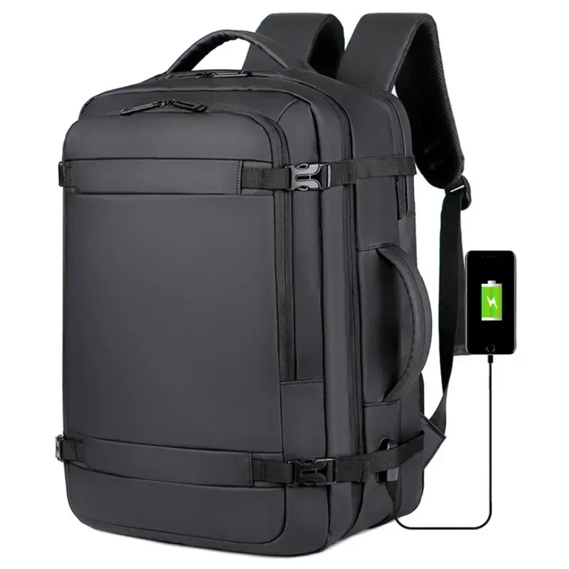 확장 가능한 USB 충전 여행 배낭, 대용량 비즈니스 방수, 내구성 17 인치 컴퓨터 배낭, 40L, 신제품