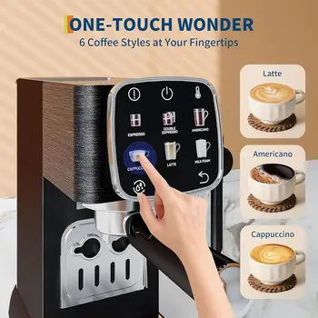 20 Bar Fully Automatic Espresso Machine, Professional Coffee Maker with Built-in Auto Milk Frother, Touchscreen Control, Fast Quick Start & Constant Heating System for Latte Cappuccino 5