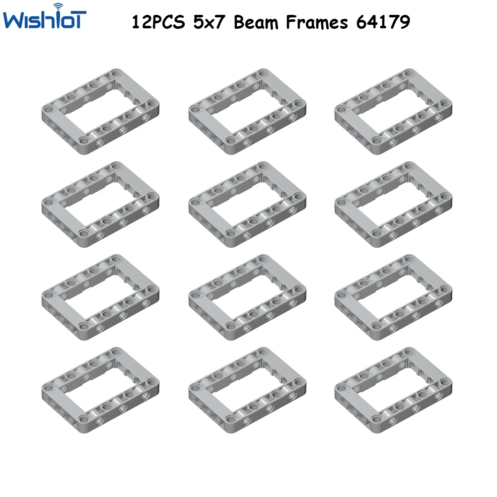 12PCS 5x7 Beam Frames 64179 4539880 Technical Bricks Open Center Thick Building Blocks Assemble Particle Compatible with legoeds