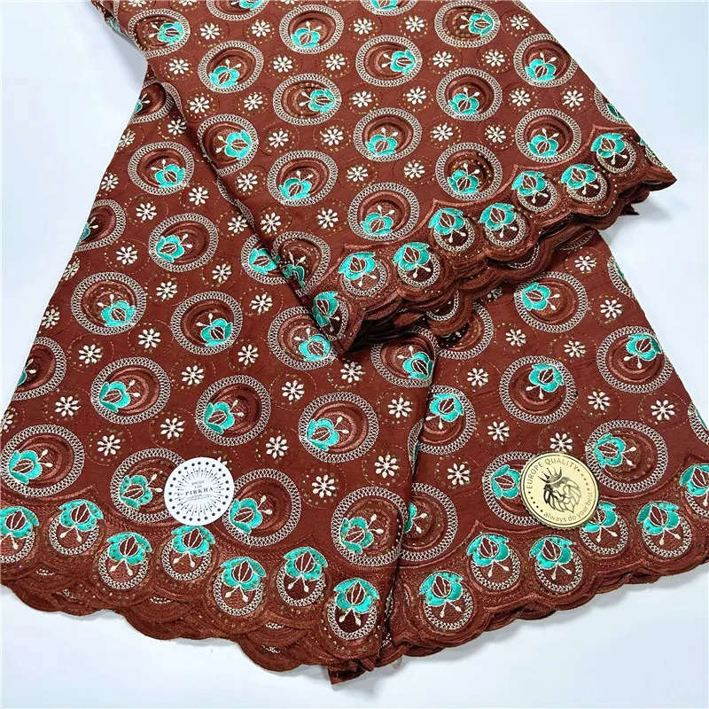 

Швейцарская Кружевная Ткань 5 ярдов, новейшая африканская кружевная вышивка, 100% хлопчатобумажная ткань, швейцарская вуаль, кружево в дубайском стиле 24L304703