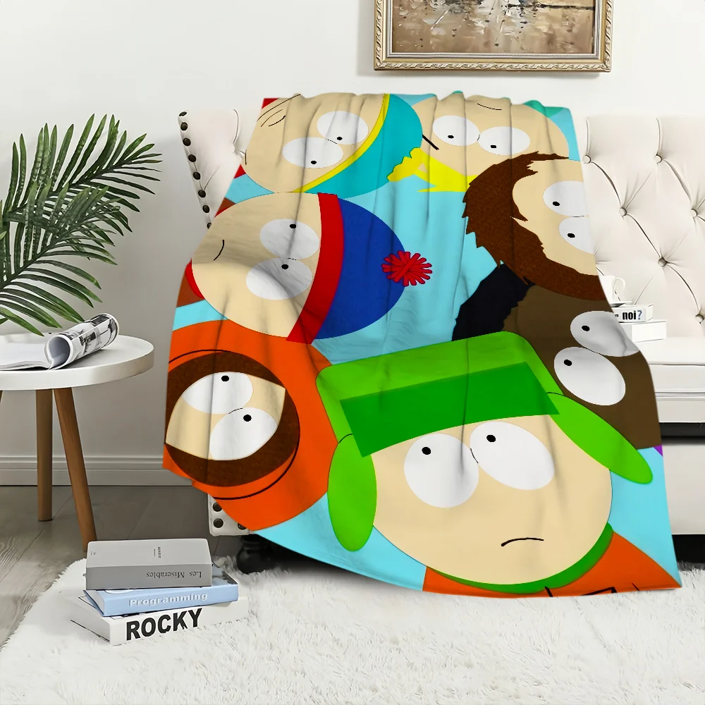P-park Warm Soft Plush Nap Cartoon Blankets Sofa for Living Room Office Bedroom Home Travel Kid Birthday S-south Gifts Flannel 3