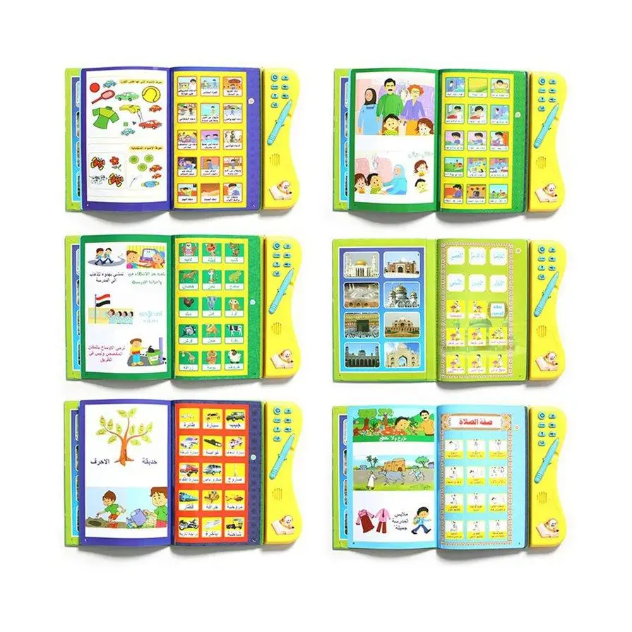 Kids Learning Book Audible Electronic Arabic Language Books Reading Cognitive Study Toys Gift for Toddler, Daycare, Preschool 4