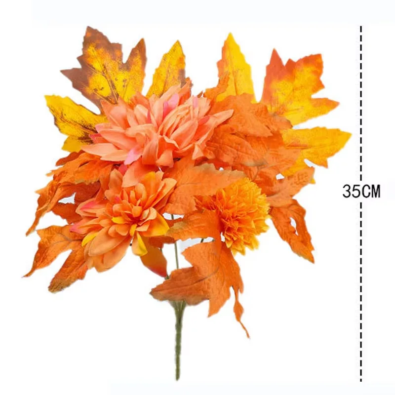 Bouquet Feuilles Automne Artificielles 6 Pièces - Eucalyptus Faux Couleur Caramel, Tiges Réglables 60 Cm - Décoration Mariage, Maison, Bureau - 13