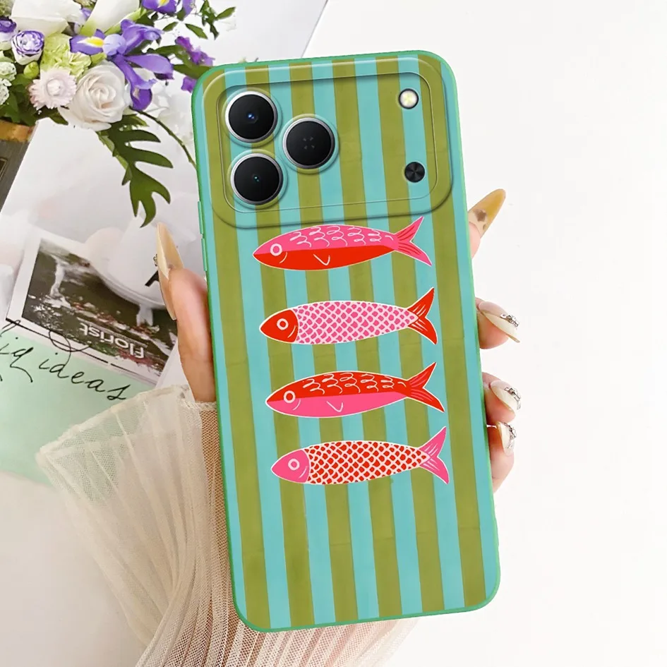Cute Cartoon Cat Painted Soft Silicone Phone Case Cover
