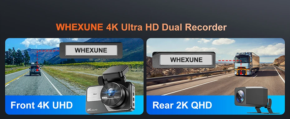 Description Picture 4 of itemWIFI Dash Cam Front and Rear: 4K+2K FHD Dual Dash Camera for Cars, Car Camera 3" IPS Screen, UHD 2160P Night Vision,App Control