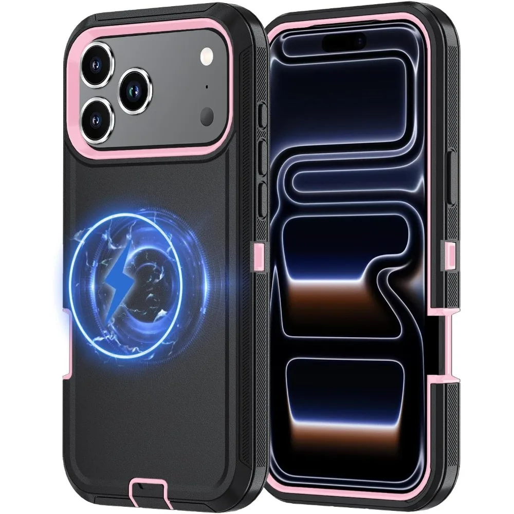 3-in-1 Military Grade Magnetic Box Phone Case - Rugged Shockproof Armor Protective Cover
