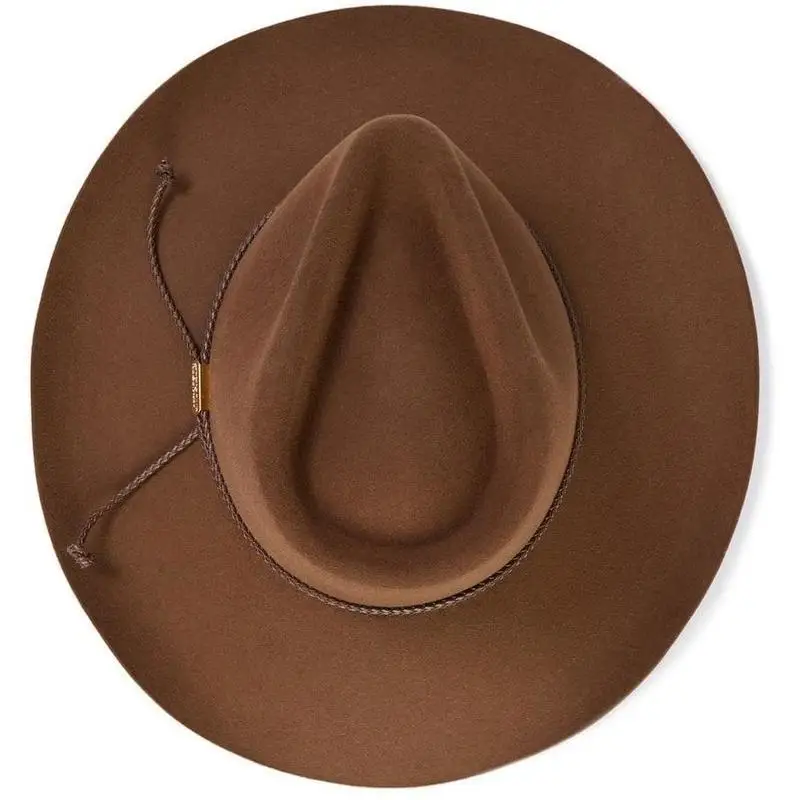 Cappello Da Cowboy In Feltro Unisex – Vintage, Tesa Larga, Cintura Regolabile, Colore Marrone, Per Uomo E Donna, Arrotolabile