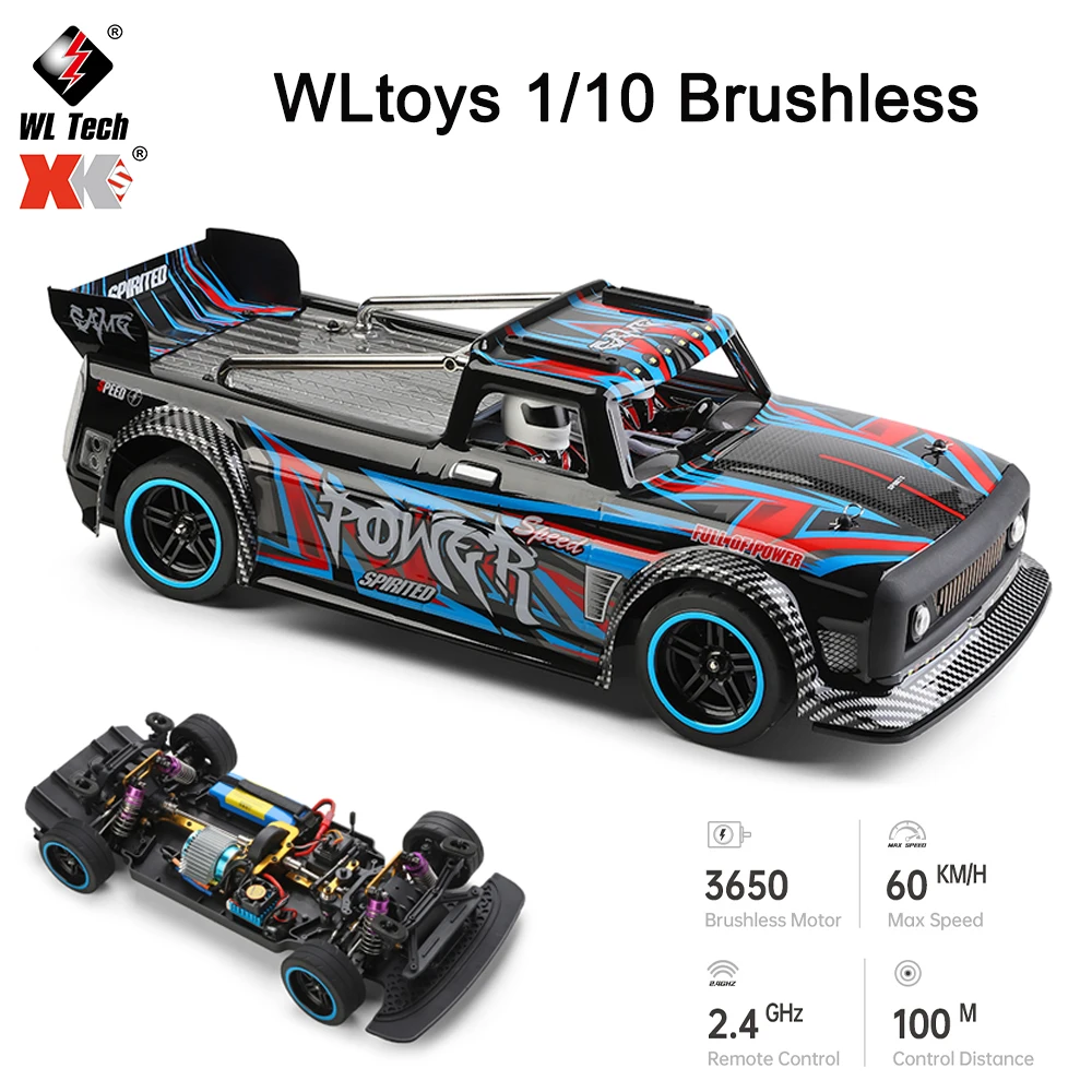 

WLtoys 104072 1:10 RC Car 60KM/H 3650 Brushless 2.4G 4WD Electric High Speed Off-Road Remote Control Drift Toys for Children