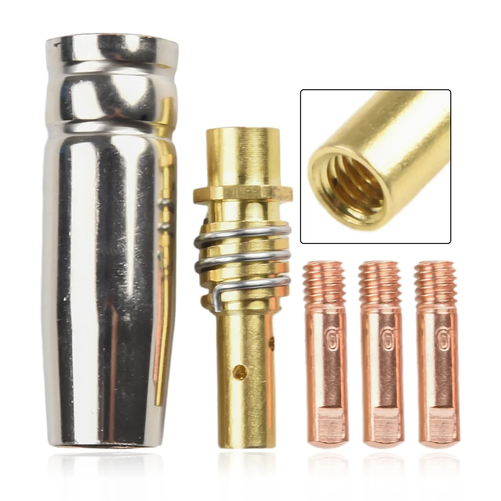 5pcs/set Mig Contact Tip Consumables MIG Welding MB15 15AK Contact Tip Mig Welding Contact Tip Guard Nozzle Tip Holder 5