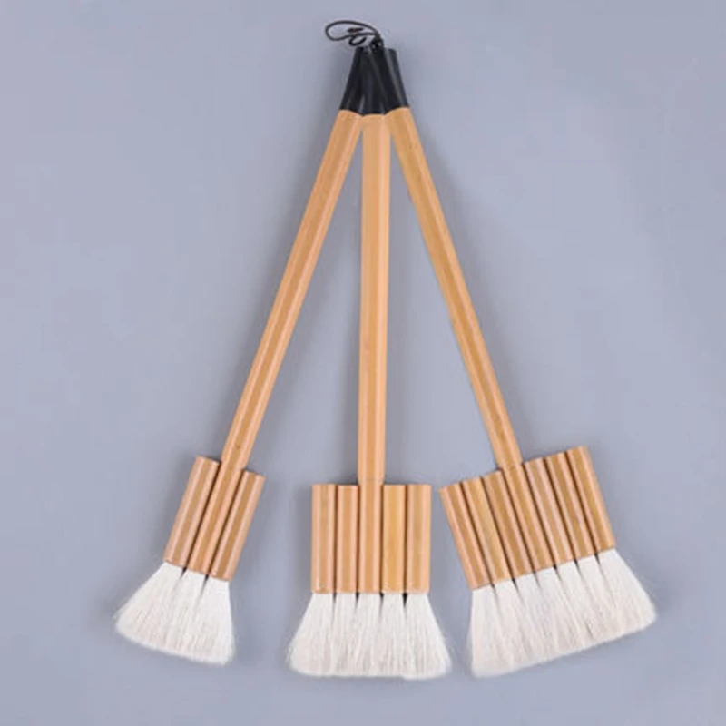 

Dropship Exquisite Wool Row Paint Brush Handle Flat Paint Brush Professional Brush for DIY Decro Ceramic Pottery Painting