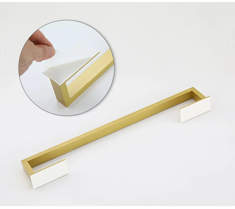 Description Picture 4 of itemPunched Brushed Gold Towel Rail Paper,Holder and Hook Stainless Steel Bathroom Accessories Black Towel Hanger Bath Hardware Set