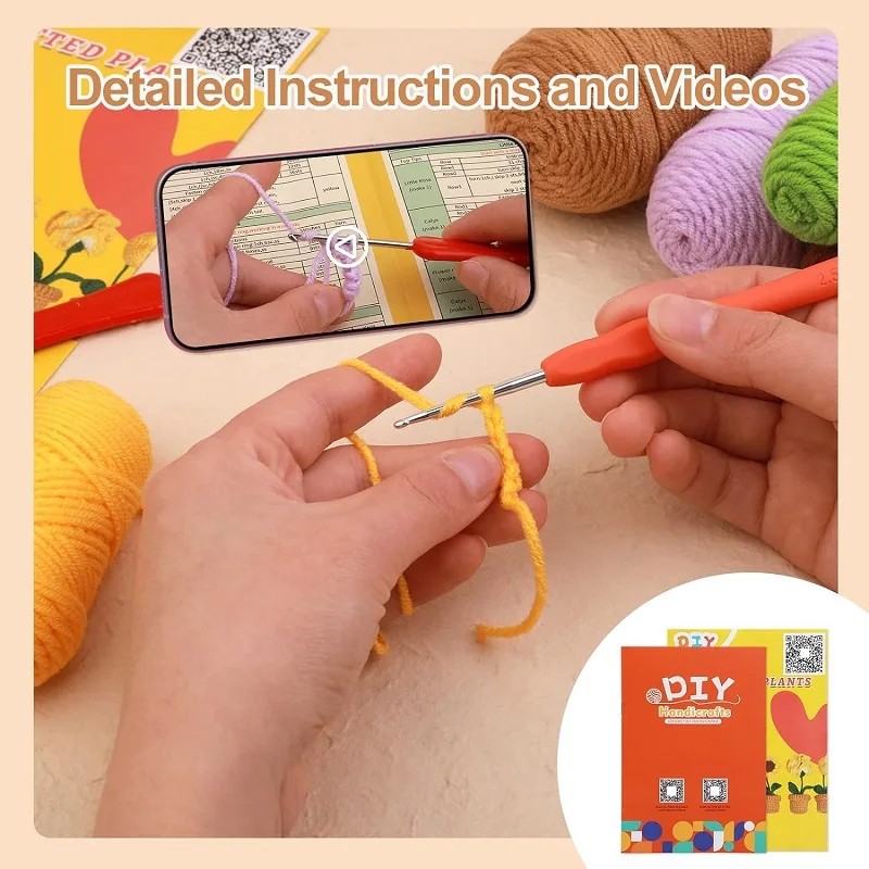 Flowers Knitting Kit for Beginners Adults Knitting Starter Kit with Step-by-Step Instructions Easy Crochet for Beginner crochet kit knitting supplies knitting craft supplies