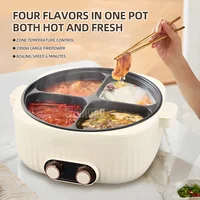 Household Large Capacity Electric Chafing Dish Four-Grid Multifunctional Integrated Hot Pot Electric Caldron 1