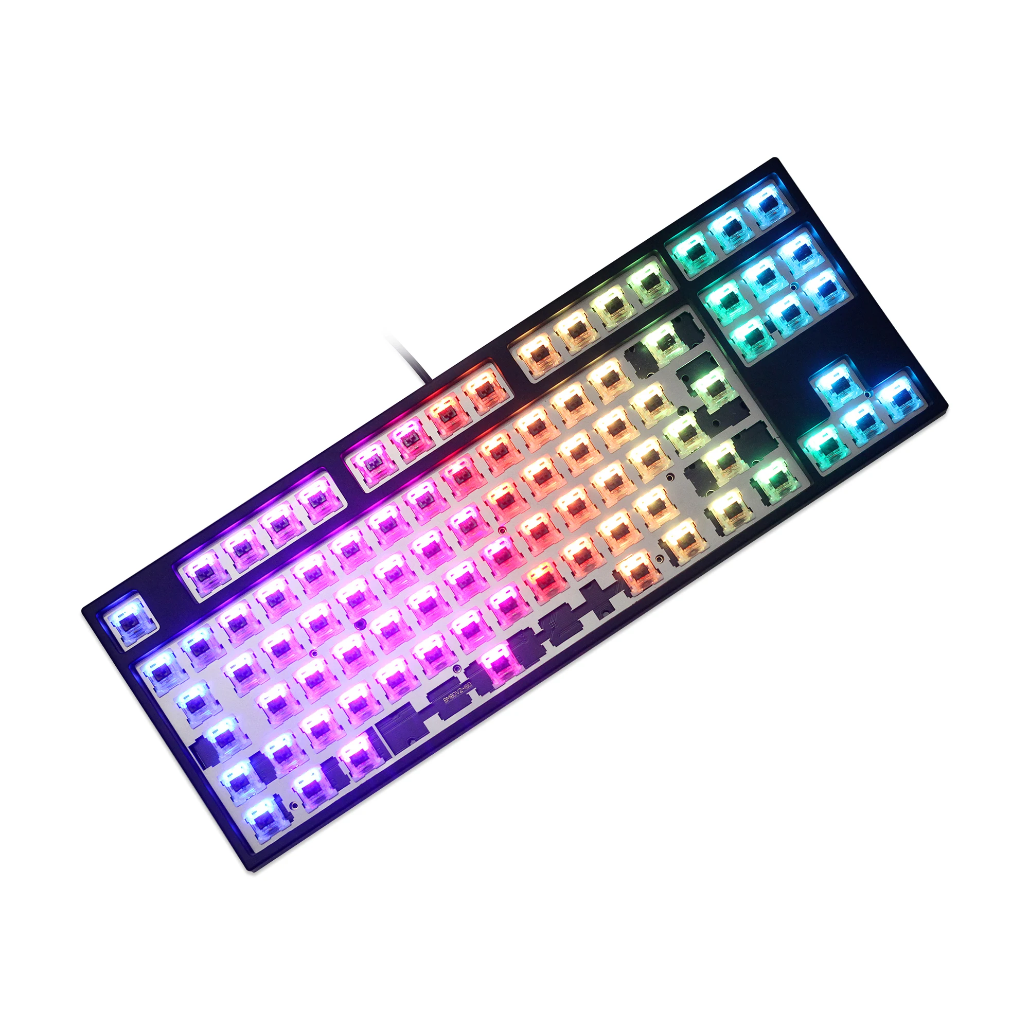 Teclado Mecânico Personalizado Swappable Quente Interruptor Programável Pcb Underglow tipo c Via Bm80 Iso 80 - Imagem 4