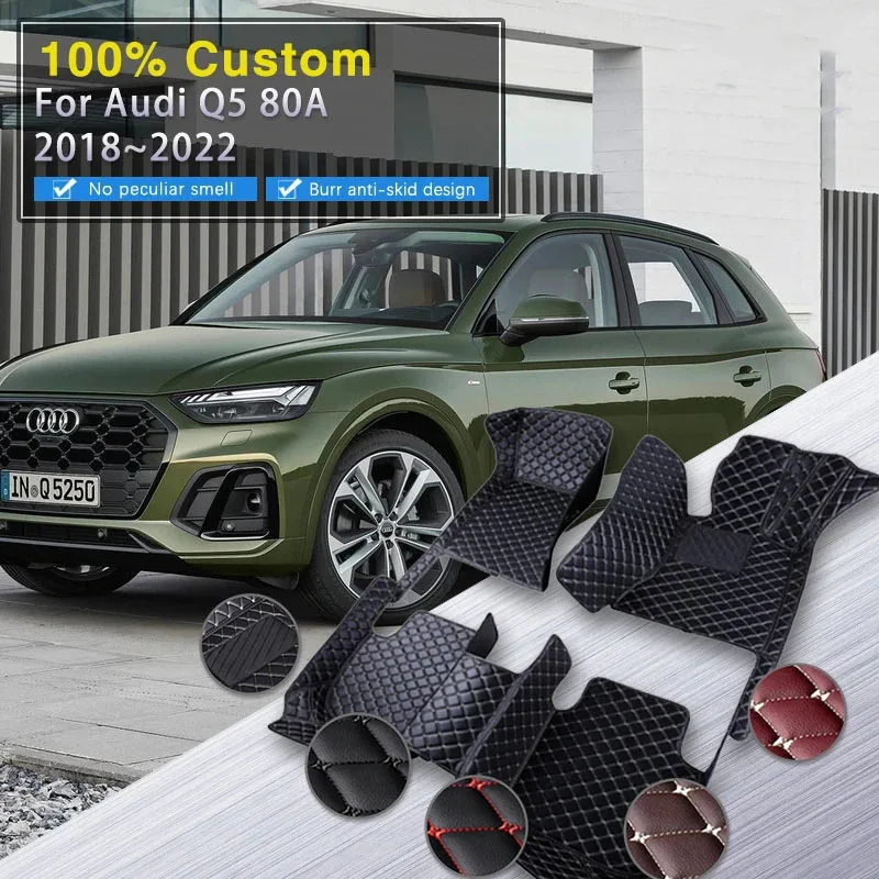 

Car Mats For Audi Q5 80A MK2 2018-2022 Durable Luxury Leather Rug Anti Dirt Carpet Auto Floor Mat Set Car Interior Accessories