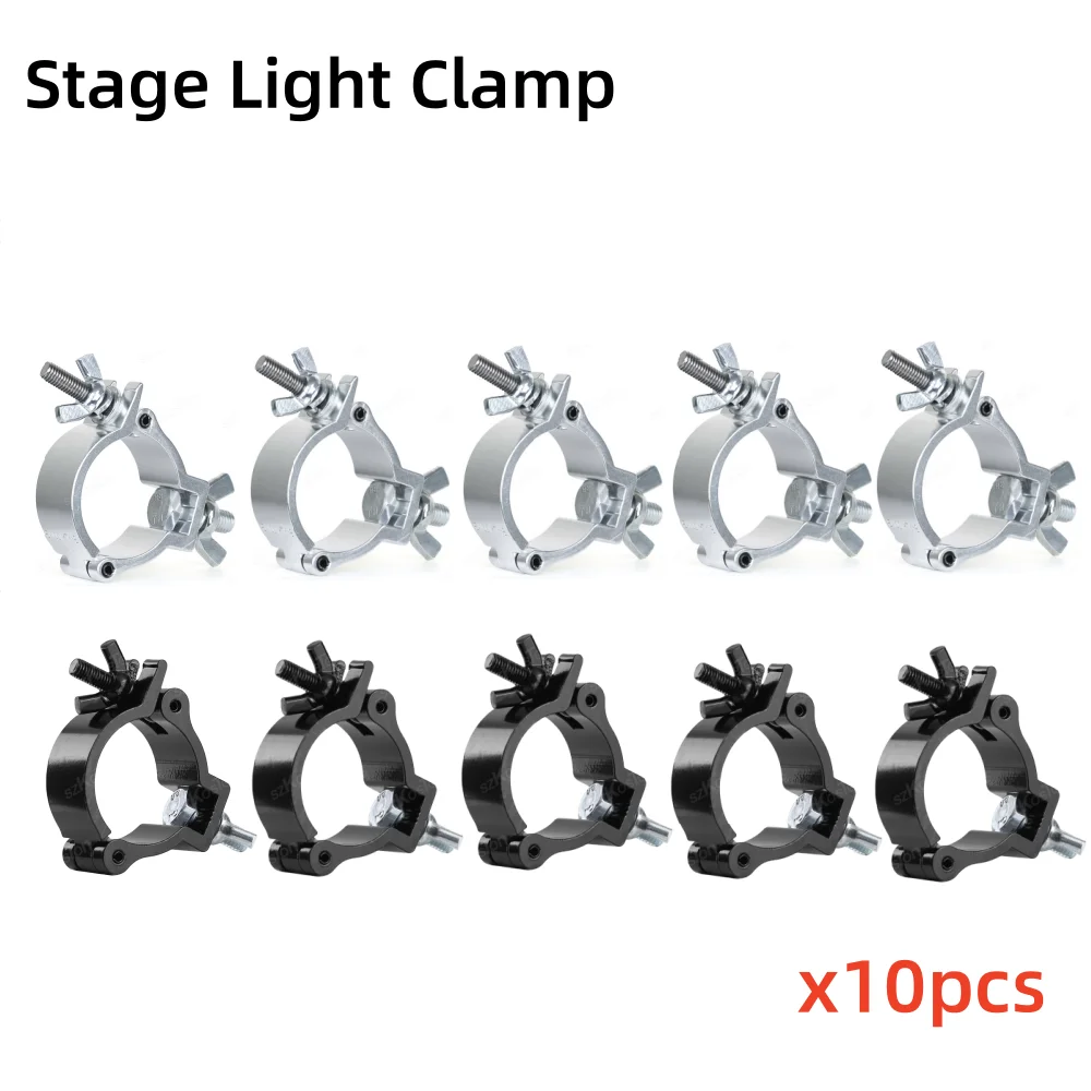 10Pcs/lot Stage Lights Clamp Hanger Truss Bracket Stage Heavy Duty Hooks Theatre Lighting Pipe 48-51mm 100kg Alumimun Alloy Hook