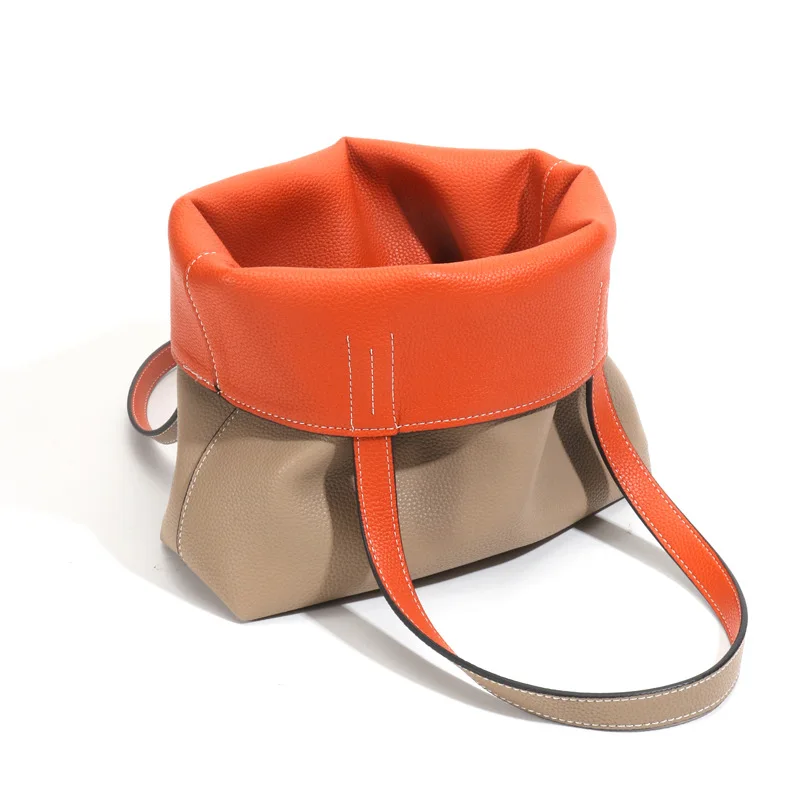 

New Fashion Genuine Leather Handbag Large Capacity Women Shoulder Bag Casual Tote Brand Design Female Messenger Crossbody Purse