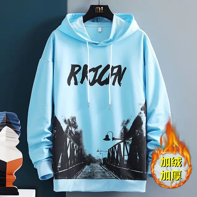 Jesienno-zimowy sweter polarowy garnitur męski koreański wersja trend luźna casualowa kurtka chłopięca harajuku męska odzież graficzna bluza z kapturem 5